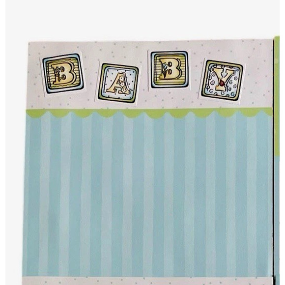 CTMH Premade Scrapbook Layout Page Baby Boy Lot of 9 Paper Diecuts 12x12 - Picture 2 of 8